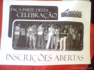 O cartaz do evento desse ano, mostrando como é que foi a entrega da faixa do ano passado.