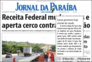 Jornal da Paraíba de 3 de dezembro, onde aparece uma nota sobre o evento do Lyceu,