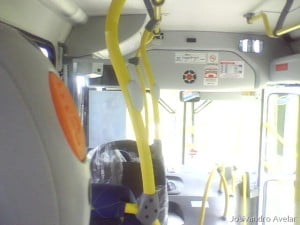 Interior de um dos novos ônibus da Reunidas.