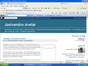 Até a manhã de ontem, o Blog Josivandro Avelar era assim.