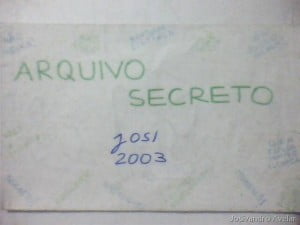Frente do envelope do Arquivo Secreto, amarelado pelo tempo.