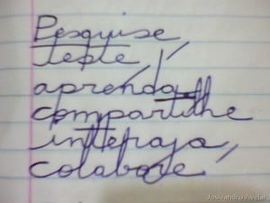 Uma mensagem no papel.