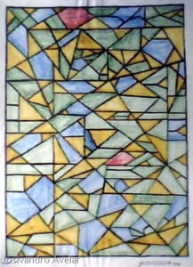 Uma representação de um vitral.