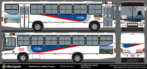 Layout definitivo a ser aplicado nos ônibus da empresa PB Rio.