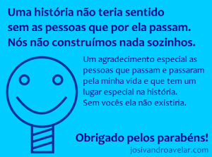 obrigado pelos parabéns!
