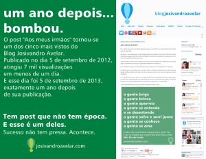 um ano depois... bombou