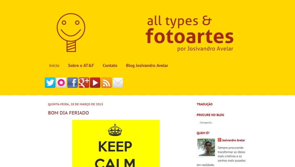 3 ANOS DO ALL TYPES & FOTOARTES 3 O primeiro layout do All types & Fotoartes.