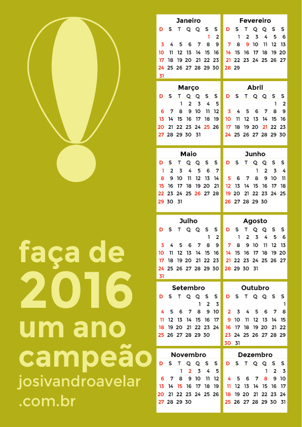 calendário 2016 11