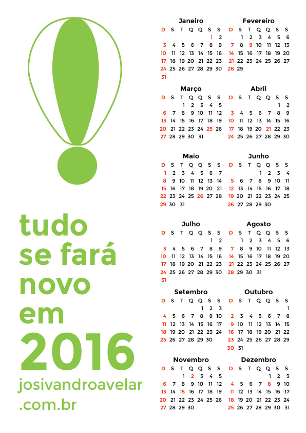 calendário 2016 2