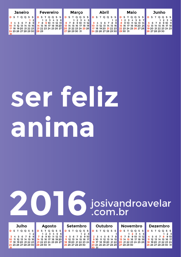 calendário 2016 52
