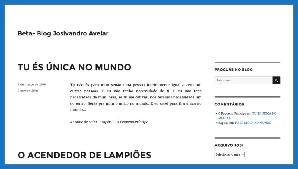Beta do Blog Josivandro Avelar- Março de 2016