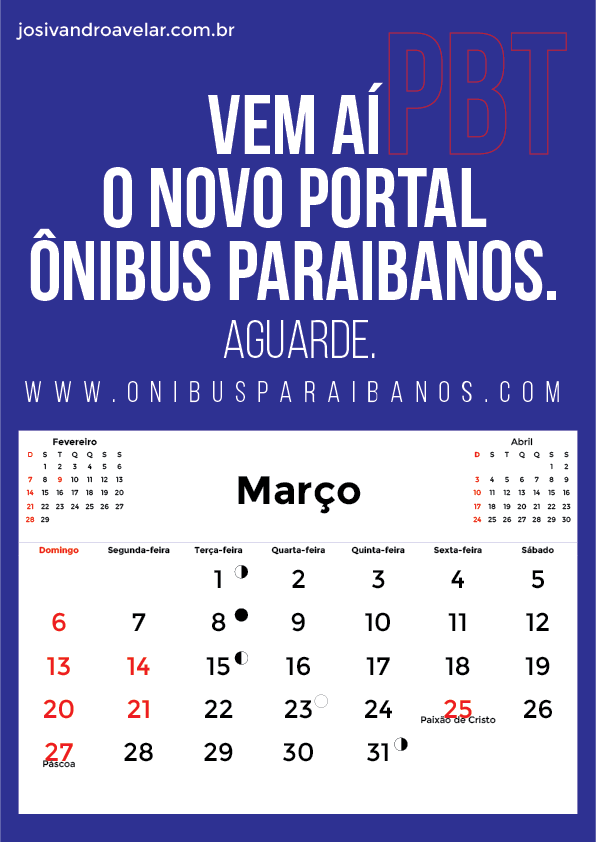 calendário março 2016