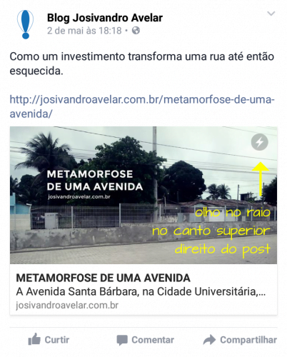 OLHO NO RAIO 4 Se você ver um link do Blog Josivandro Avelar via aplicativo do Facebook, fique de olho no raio.