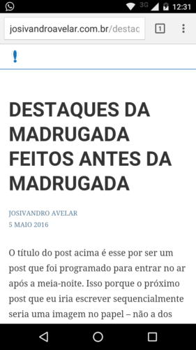 OLHO NO RAIO 7 Post "Destaques da madrugada feitos antes da madrugada" em formato AMP HTML.