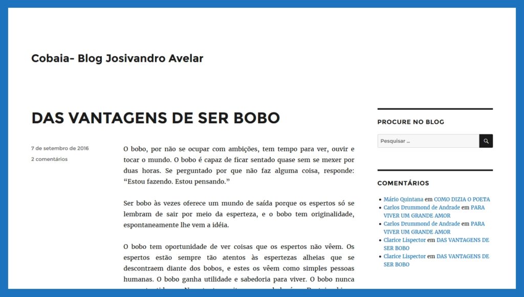 Cobaia do Blog Josivandro Avelar.