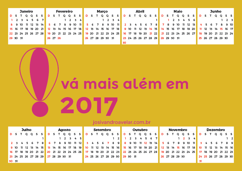 calendário 2017 25