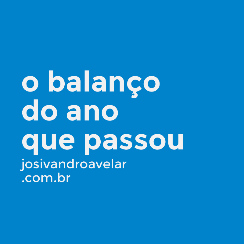 o balanço do ano que passou