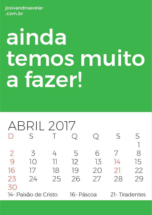 calendário abril 2017