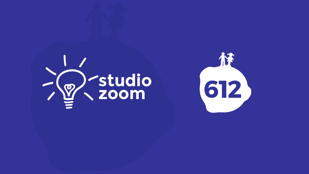 crédito de vídeo 612 studio zoom azul
