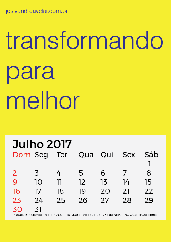 calendário julho 2017
