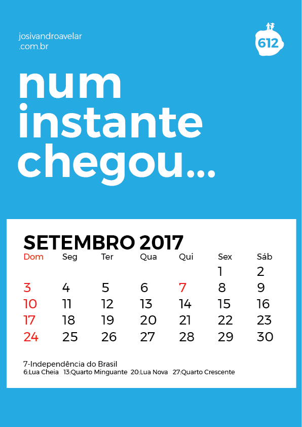 calendário setembro 2017