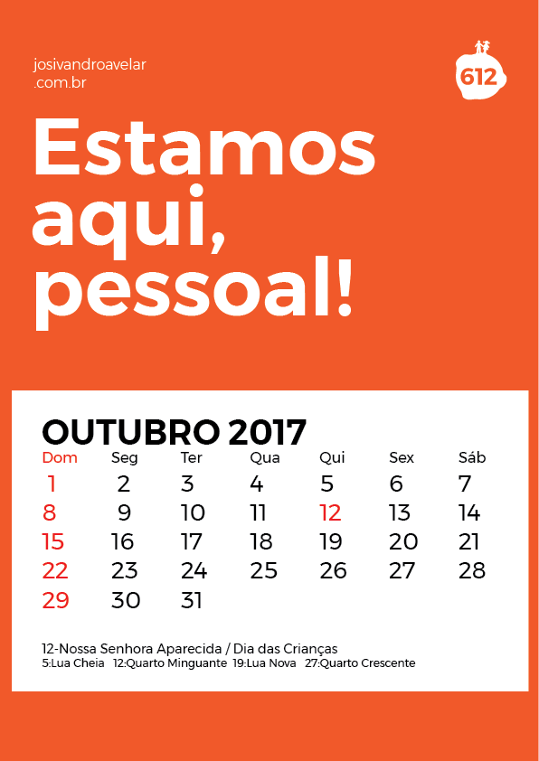 calendário outubro 2017
