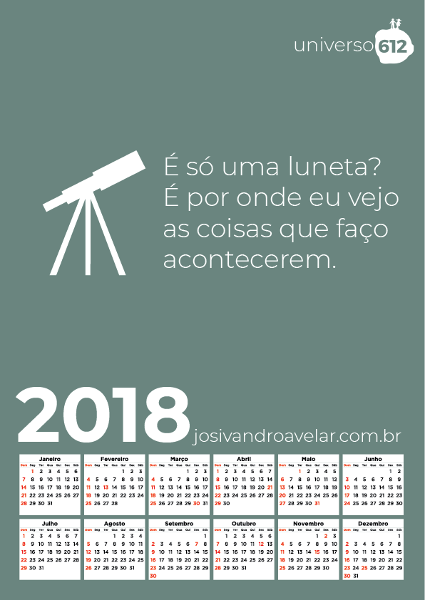 calendário 2018 25