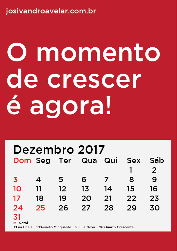 calendário dezembro 2017