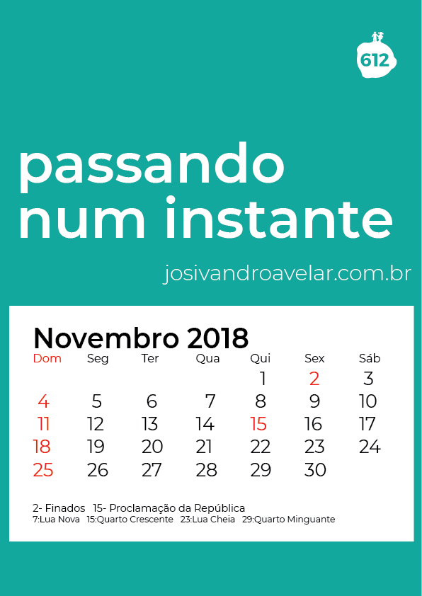 calendário novembro 2018
