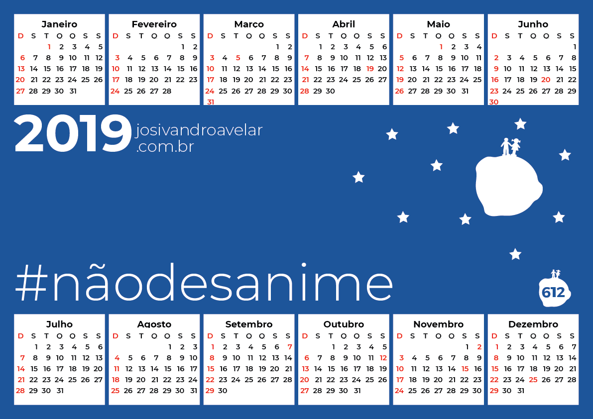 calendário 2019 25