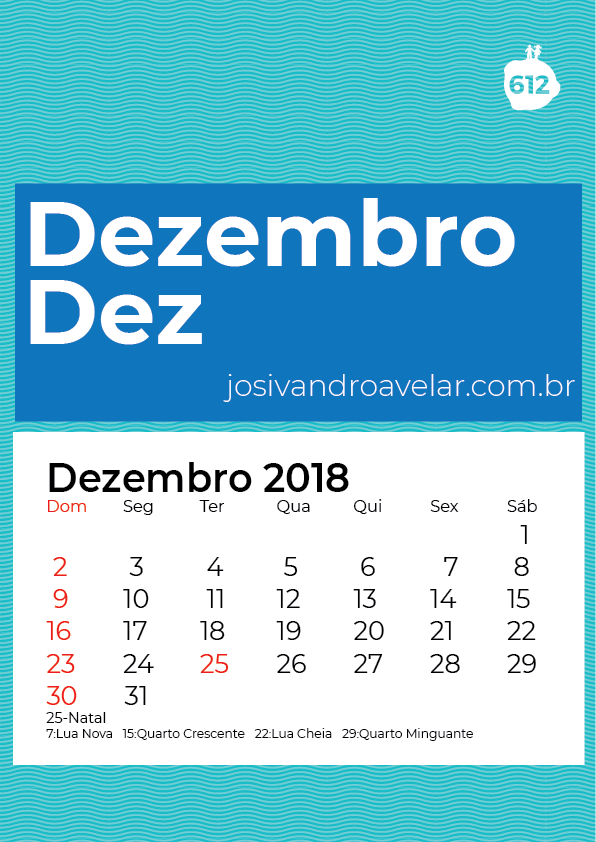 calendário dezembro 2018