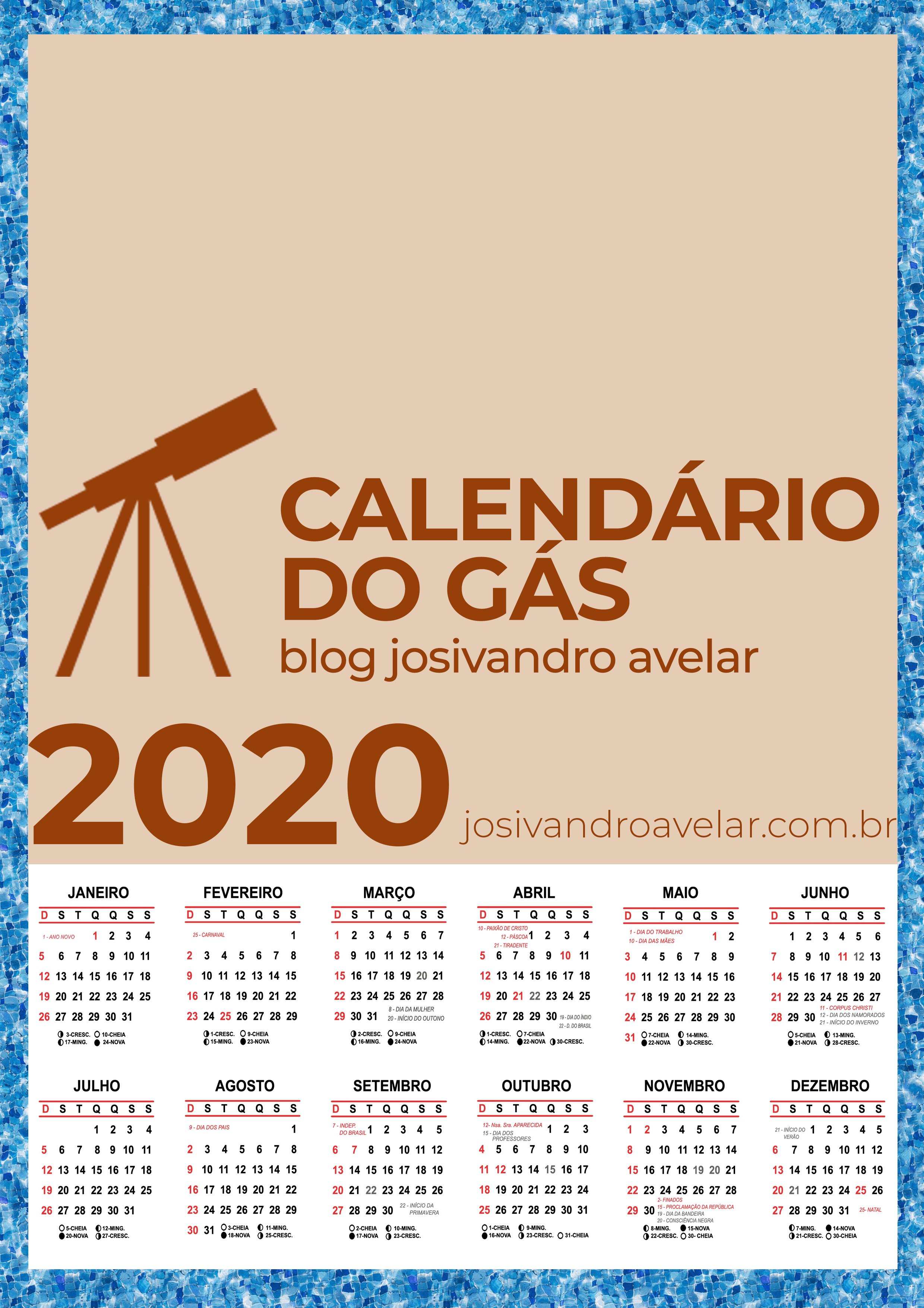 calendário do gás 2020