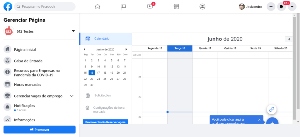 Filas e aglomerações? Sua página do Facebook pode te ajudar 6 Calendário de horas marcadas. Fim da descrição.