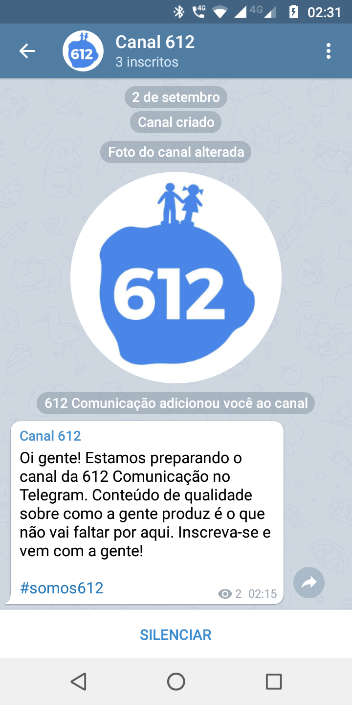 Alterações pontuais da madrugada 1 Print do Telegram do Canal 612, após alterações pontuais. Fim da descrição