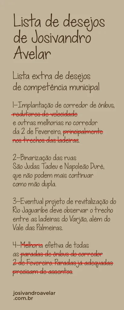 Balanço final da terceira lista de desejos do Blog Josivandro Avelar.