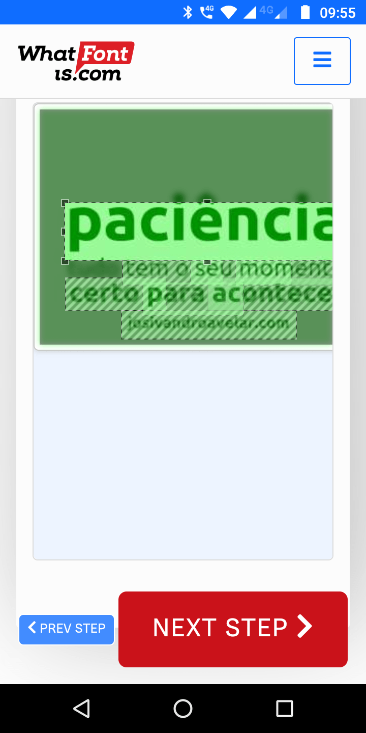 Como descobrir a fonte de uma imagem 3 Print do site whatfontis.com.