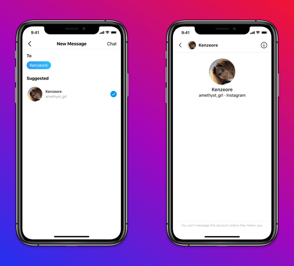Instagram mais seguro para os jovens 1 Prints de telas do Instagram exibindo recursos de segurança para jovens. Impedimento de directs.