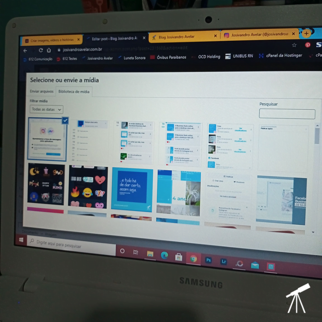 E o fim de semana foi assim... 1 Imagem de uma tela de computador exibindo imagens empregadas no Blog Josivandro Avelar. Fim da descrição.