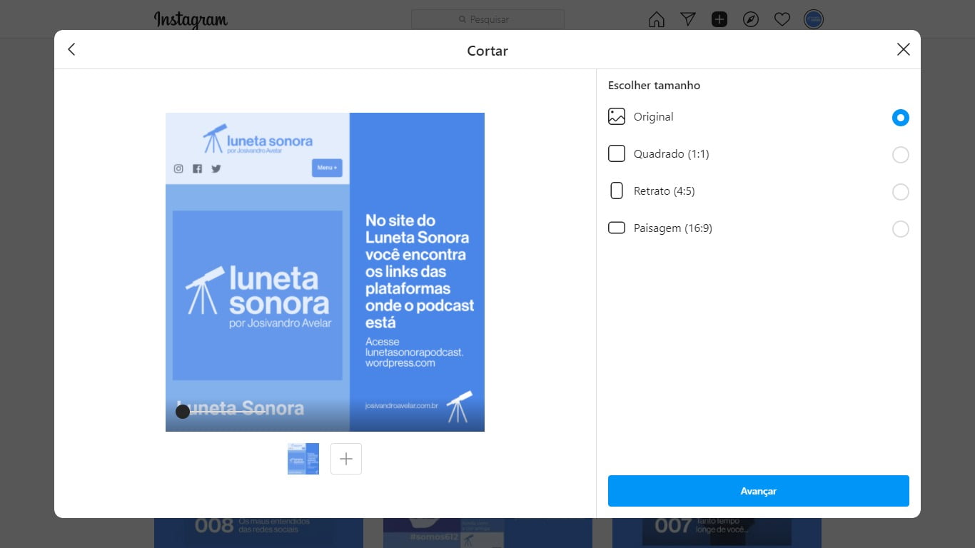 Postando no Instagram pelo computador - literalmente - sem gambiarra 4 download 2