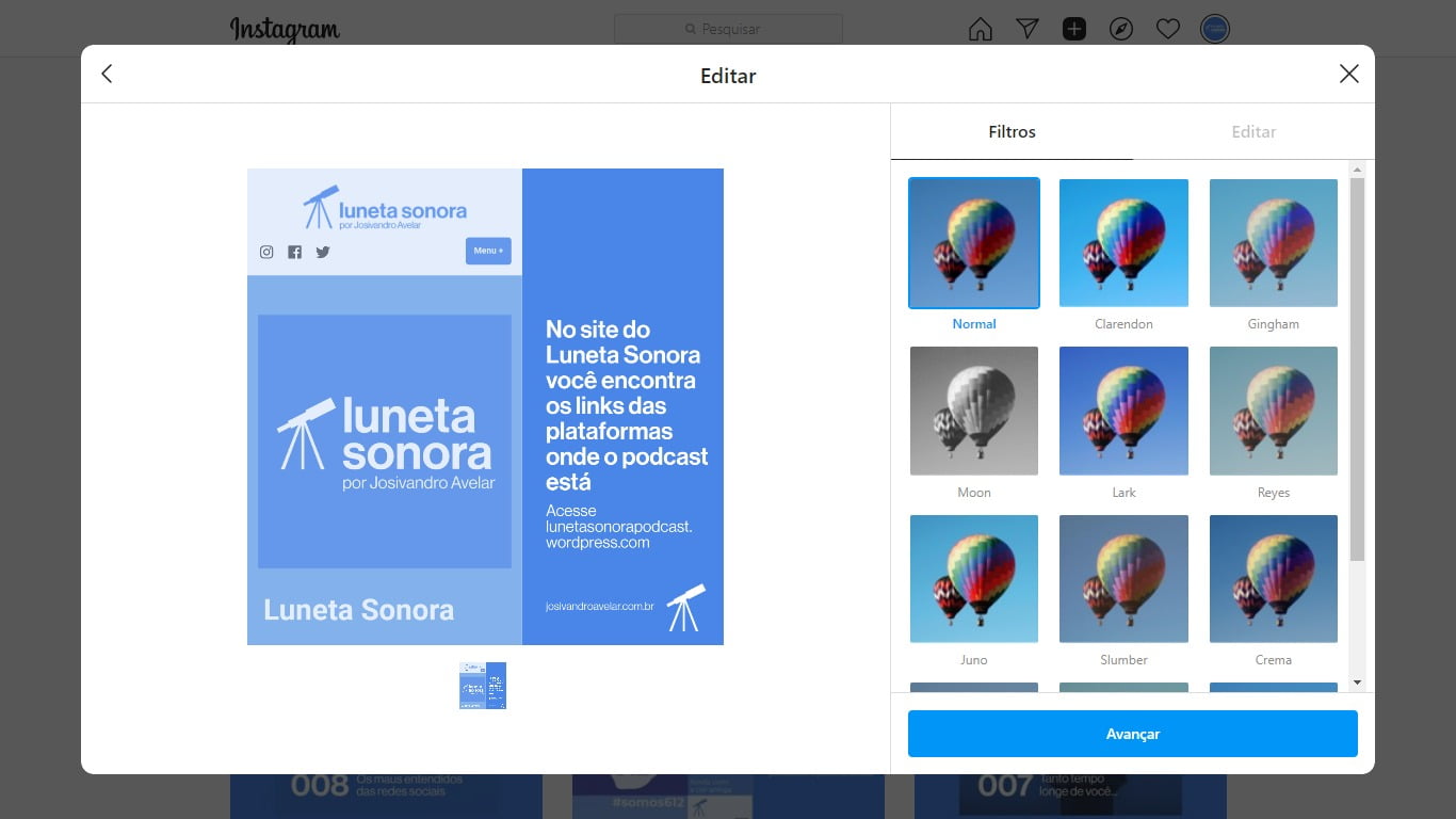 Postando no Instagram pelo computador - literalmente - sem gambiarra 5 download 3