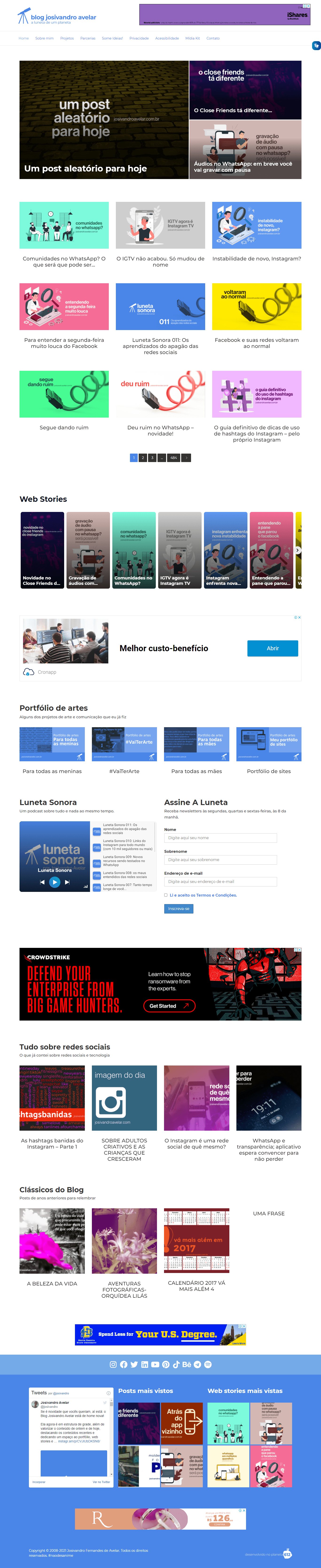 E a home mudou outra vez... 1 Blog Josivandro Avelar nova home outubro de 2021