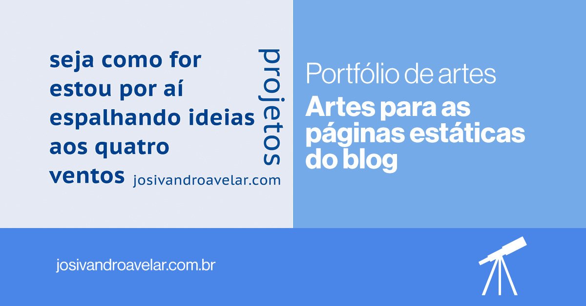 Artes das páginas estáticas do blog