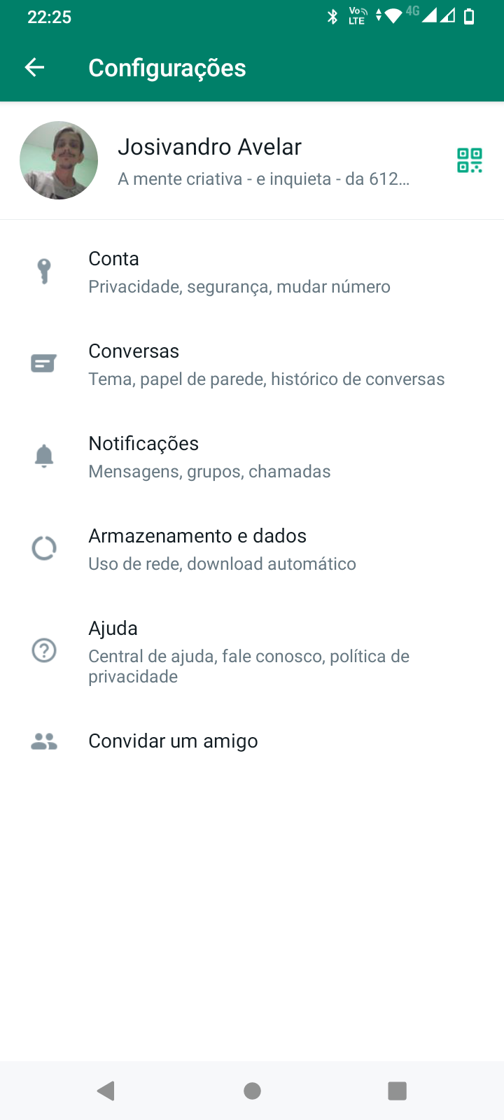 Como configurar o download automático de mídias no WhatsApp 1 Configurações do WhatsApp.
