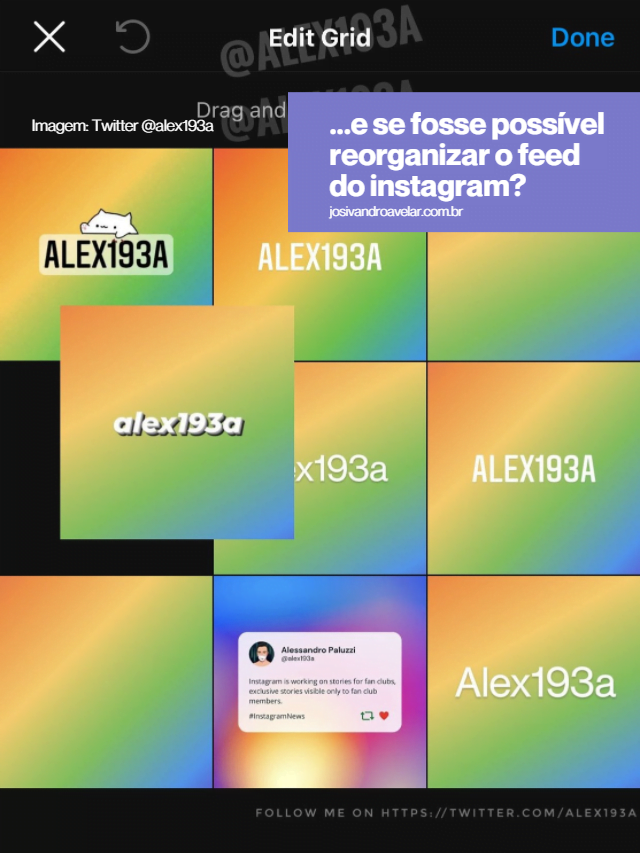 Reorganizar o feed do Instagram? Um dia será possível