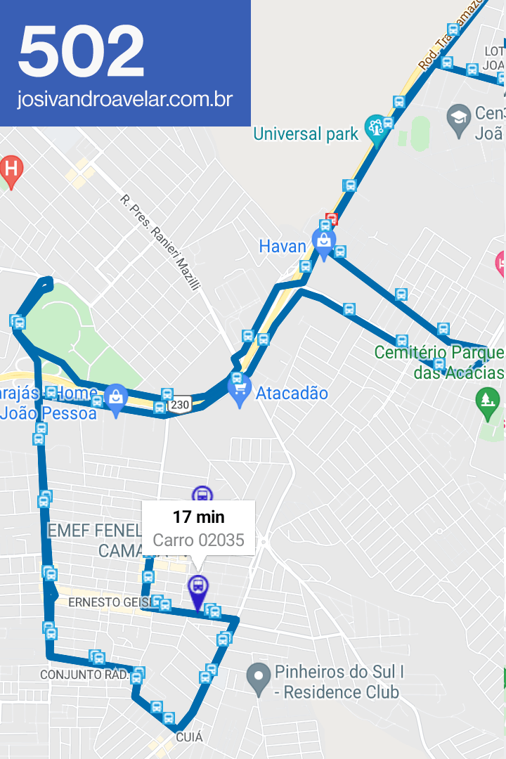 Porque sua linha demora: edição Viaduto do Cristo 4 Linha 502 no final do itinerário.