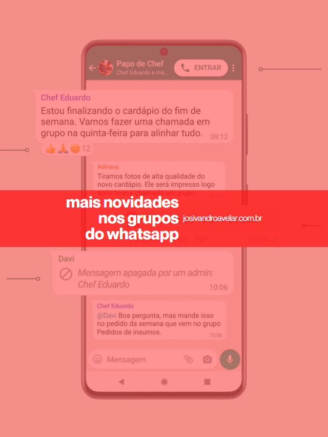 Mais novidades nos grupos do WhatsApp