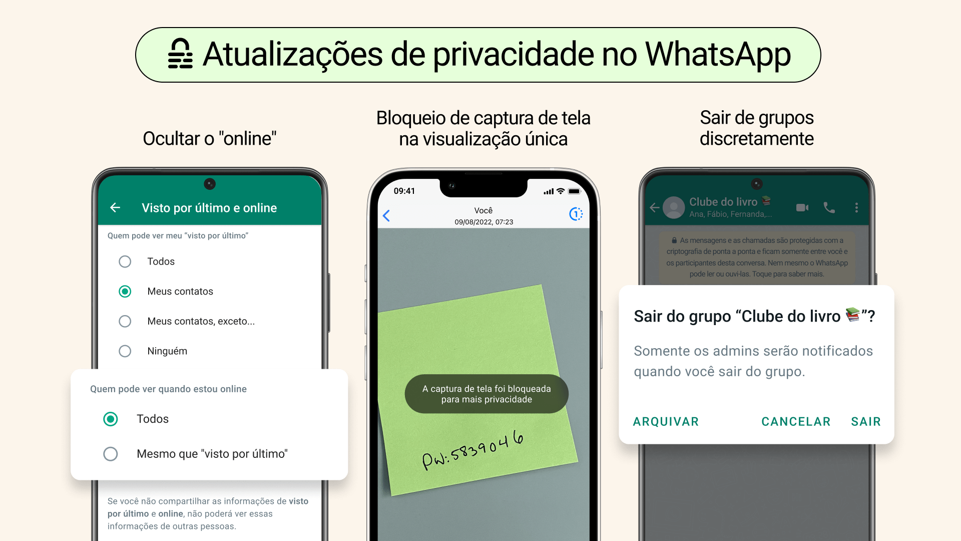 Os novos recursos de privacidade do WhatsApp 1 Os novos recursos de privacidade do WhatsApp.