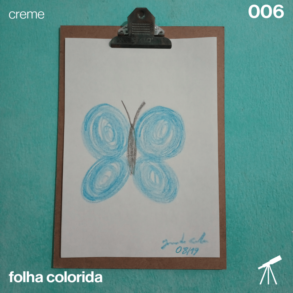 #FolhaCreme - Borboleta azul 1 Borboleta azul. A que veio antes do desenho da semana passada do #96folhas.