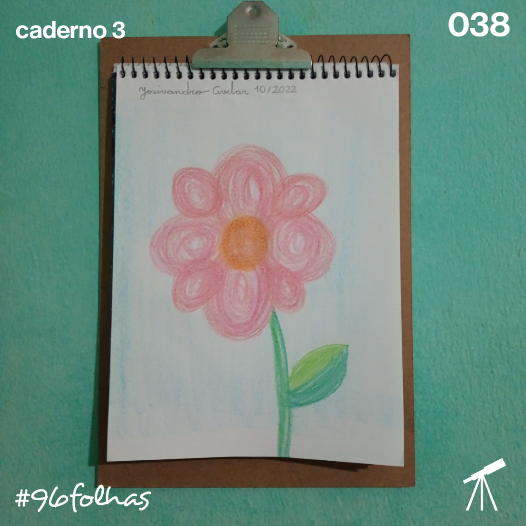 #96folhas- Flor composta 1 Retomando os trabalhos com uma flor composta no terceiro caderno de #96folhas.