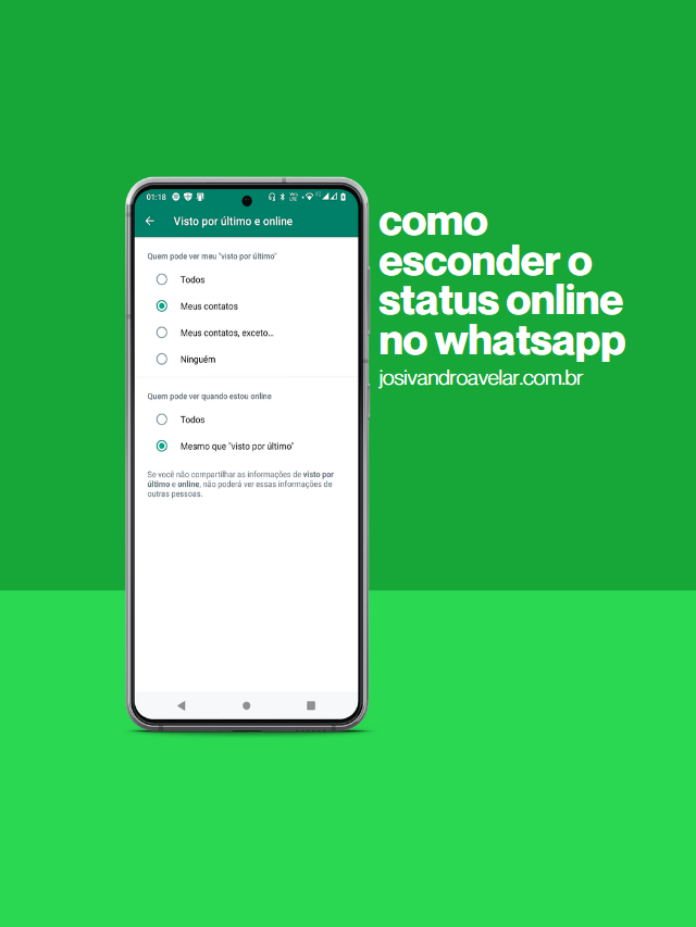 Como esconder o status online no WhatsApp